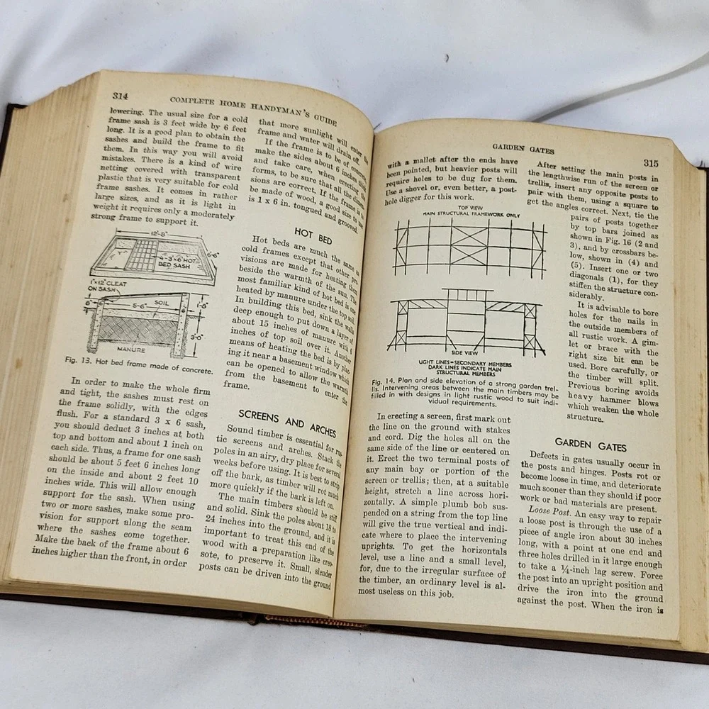 1948 The Complete Home Handyman's Guide Hubbard Cobb Vintage Hardcover Book DIY